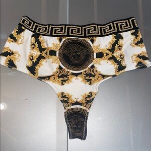 StyleVersace Black and Gold Greek Key Pattern high waisted XL